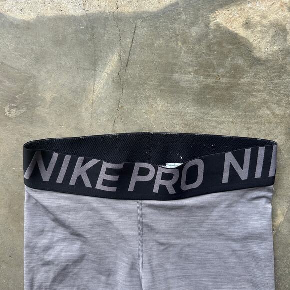 Nike Pro Dri-Fit Leggings Women's M Gray Elastic Waist Pull on Workout Yoga Gym - Picture 4 of 9